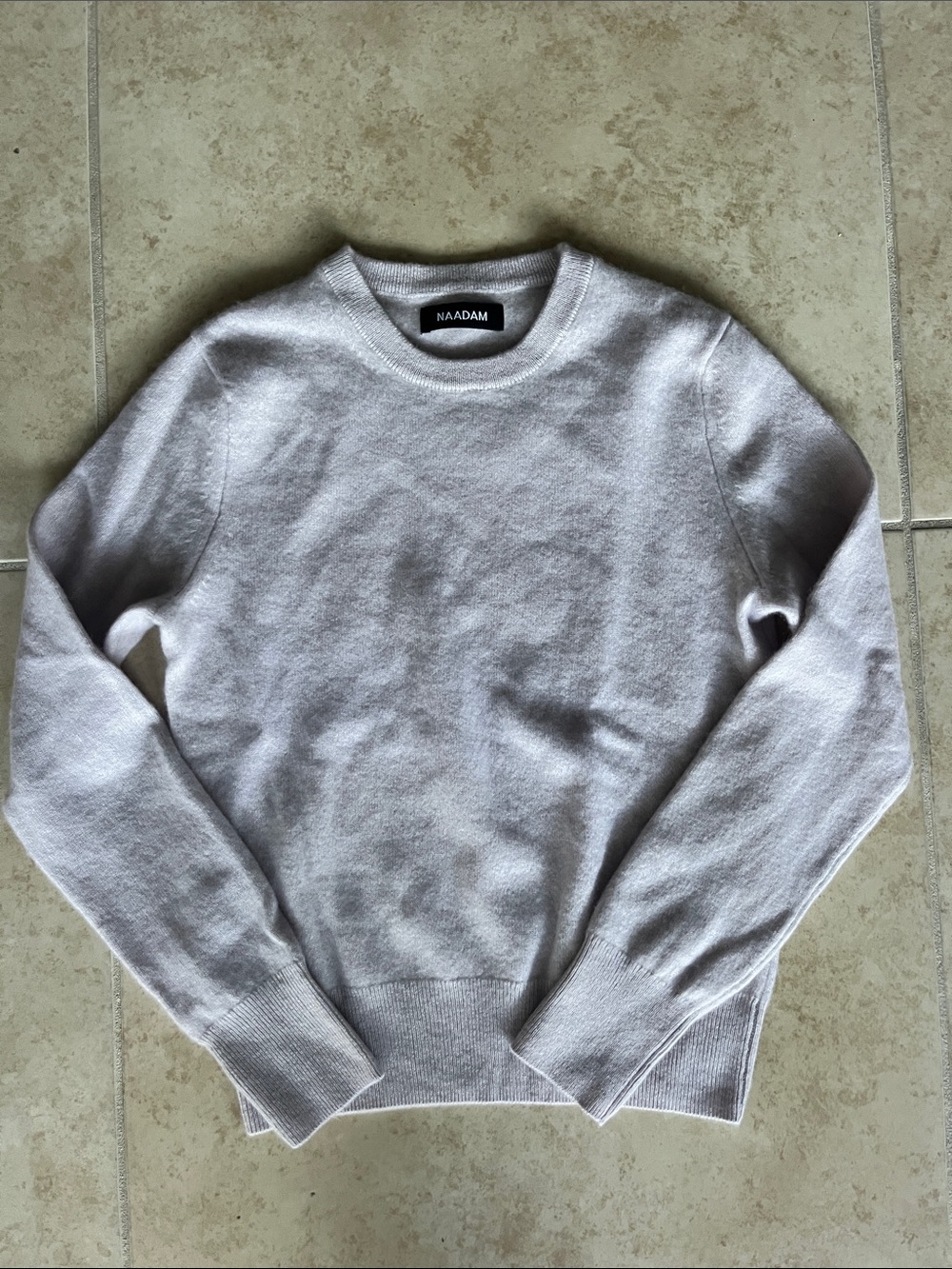 XXS NAADAM Light Gray Crewneck Cashmere Sweater